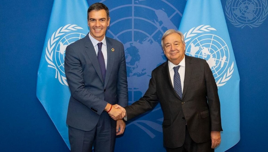 Pedro Sánchez y António Guterres analizaron en la ONU la situación en Venezuela