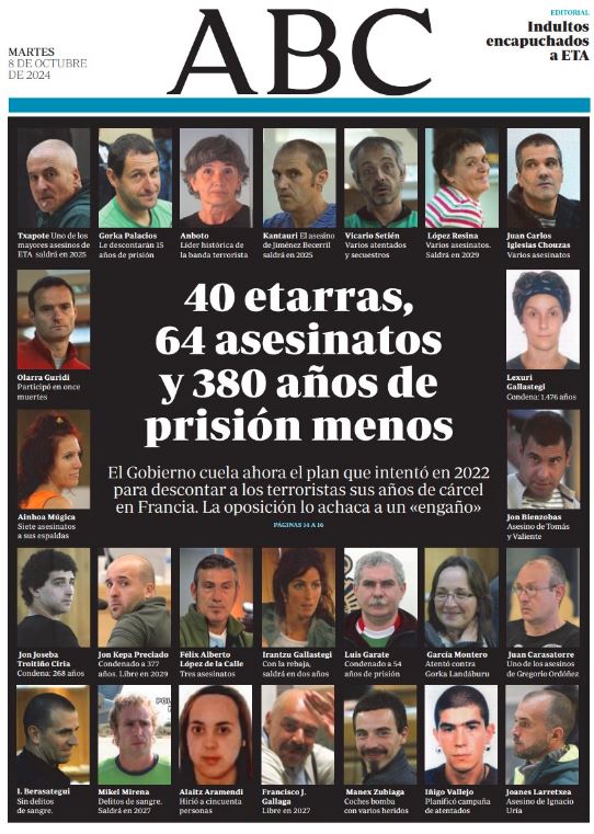 Portadas de la prensa internacional de este martes 8 de octubre de 2024