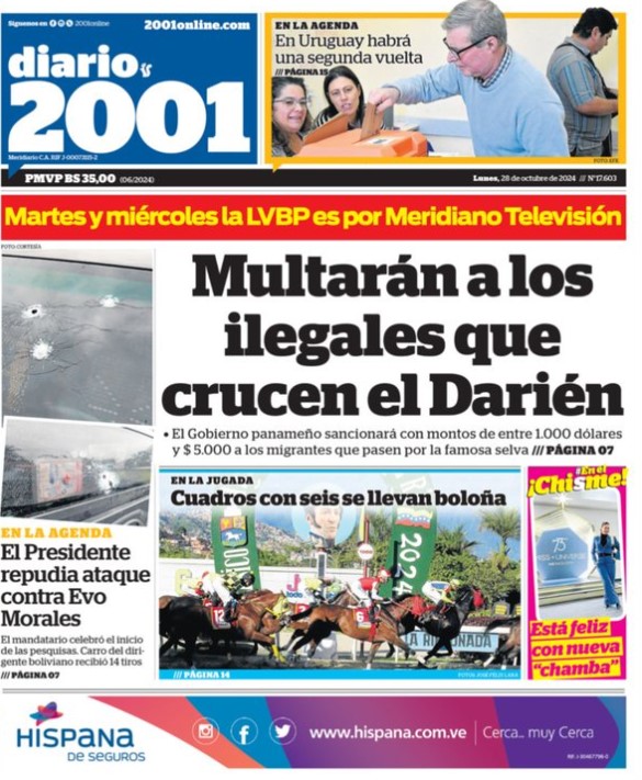 Portadas de este lunes 28 de octubre de 2024