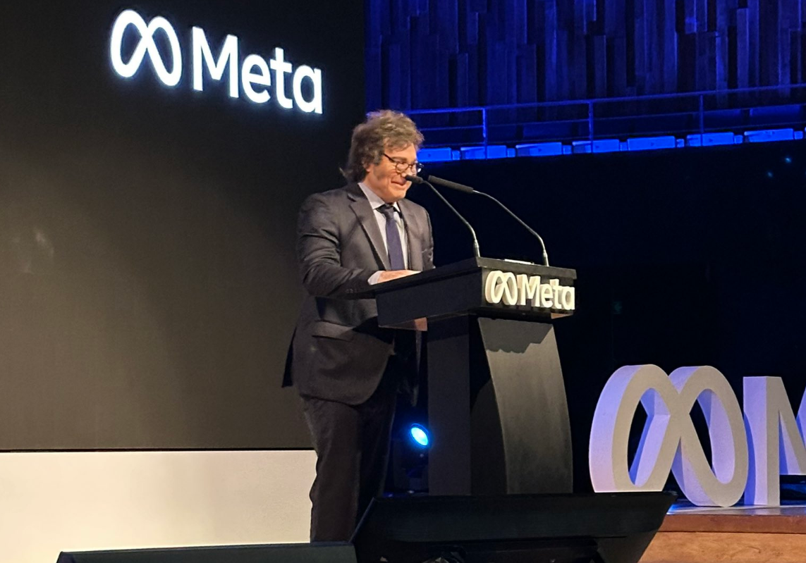 Milei pidió en el Meta Day Argentina que los gobernantes no controlen las criptomonedas