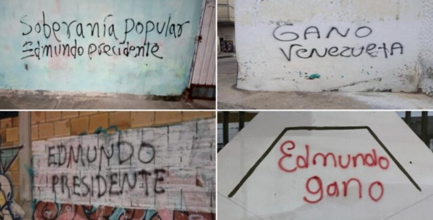 En FOTOS: grafitis a favor del triunfo de Edmundo González aparecen en paredes de toda Venezuela