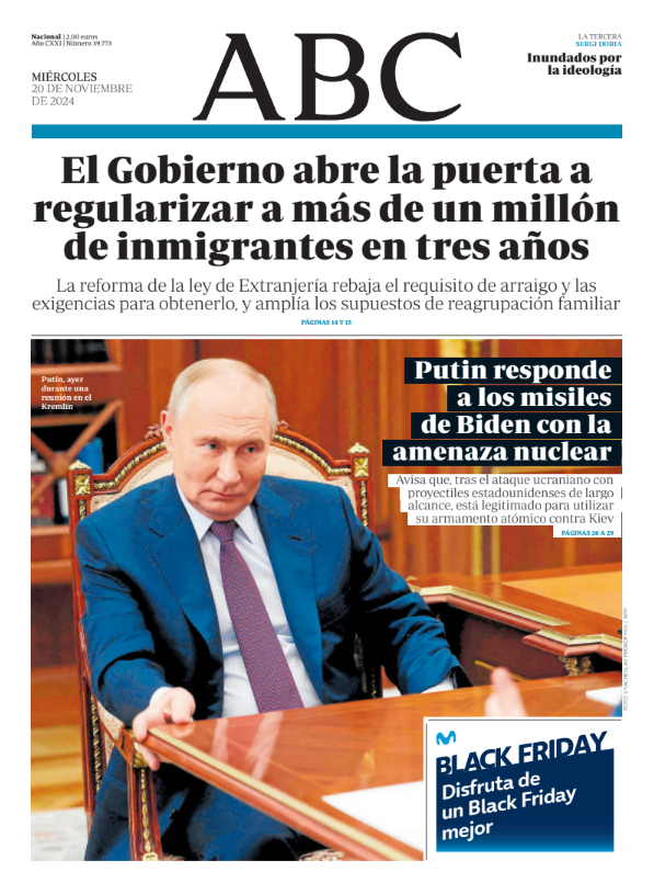 Portadas de la prensa internacional de este miércoles 20 de noviembre de 2024