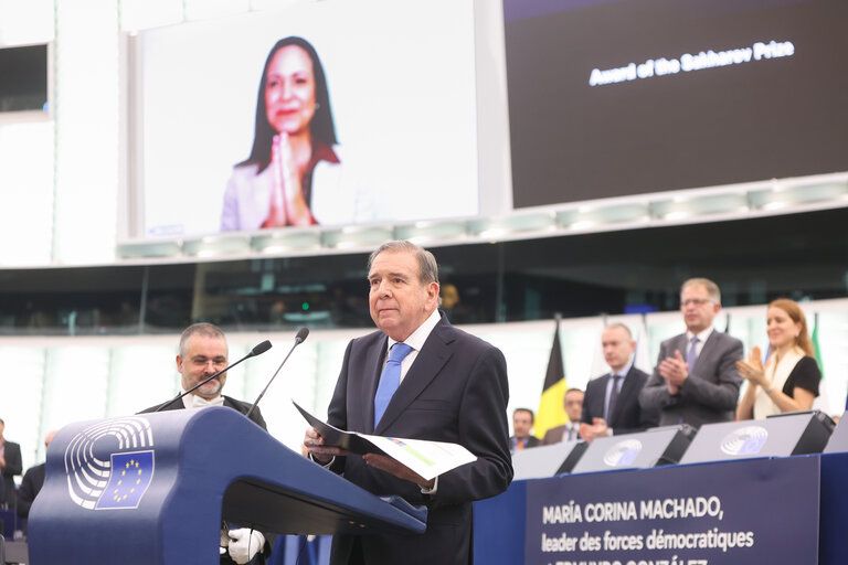 María Corina Machado al recibir el Premio Sájarov: Es un reconocimiento a la lucha del pueblo venezolano