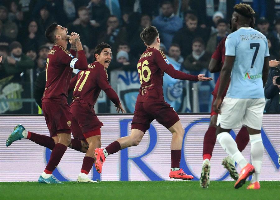 Roma venció a Lazio y le complicó el camino para luchar por el título en la Serie A